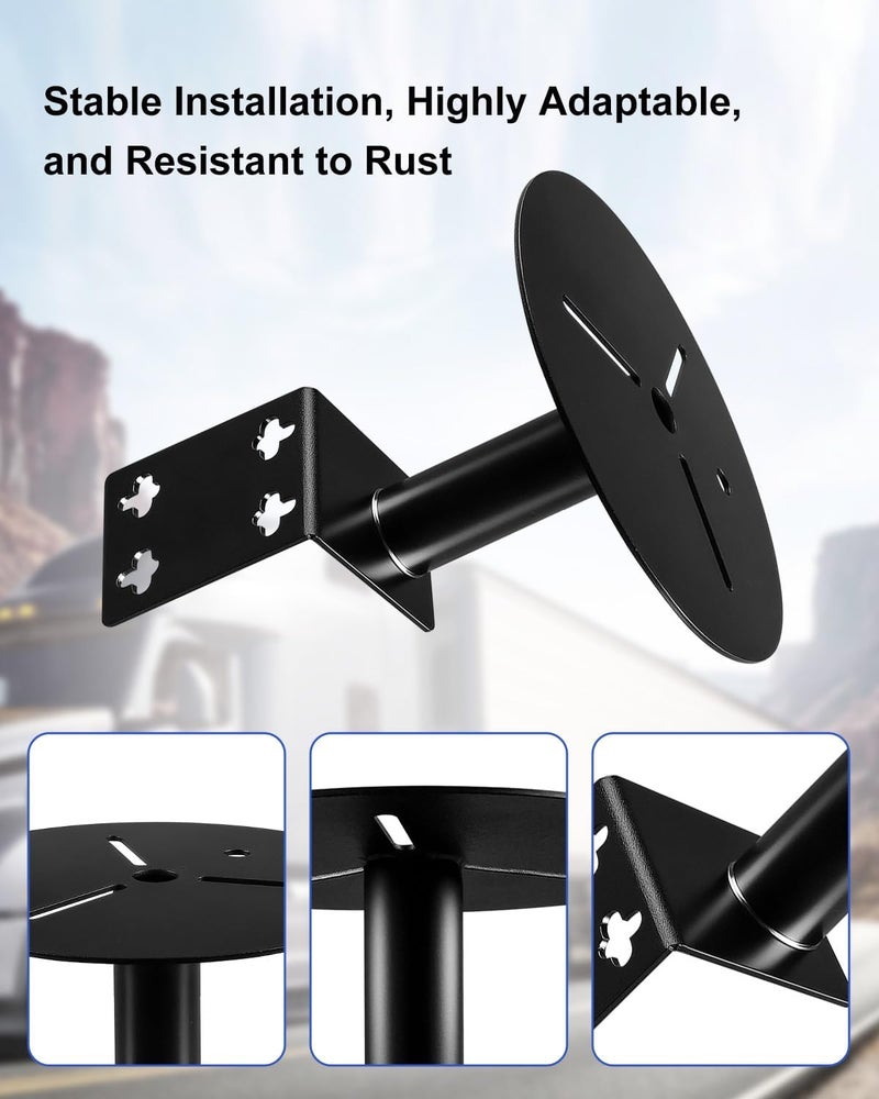 THXCHER 1Pcs Universal Strobe Light Mounting Bracket for Trucks Trailers, Beacon Light Mirror Bracket Mount with 2 U-Bolts, Corrosion-Resistant Warning Light Holder - Image 4